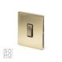 K Brushed Brass A Gang Way Switch With Black Insert Elesi