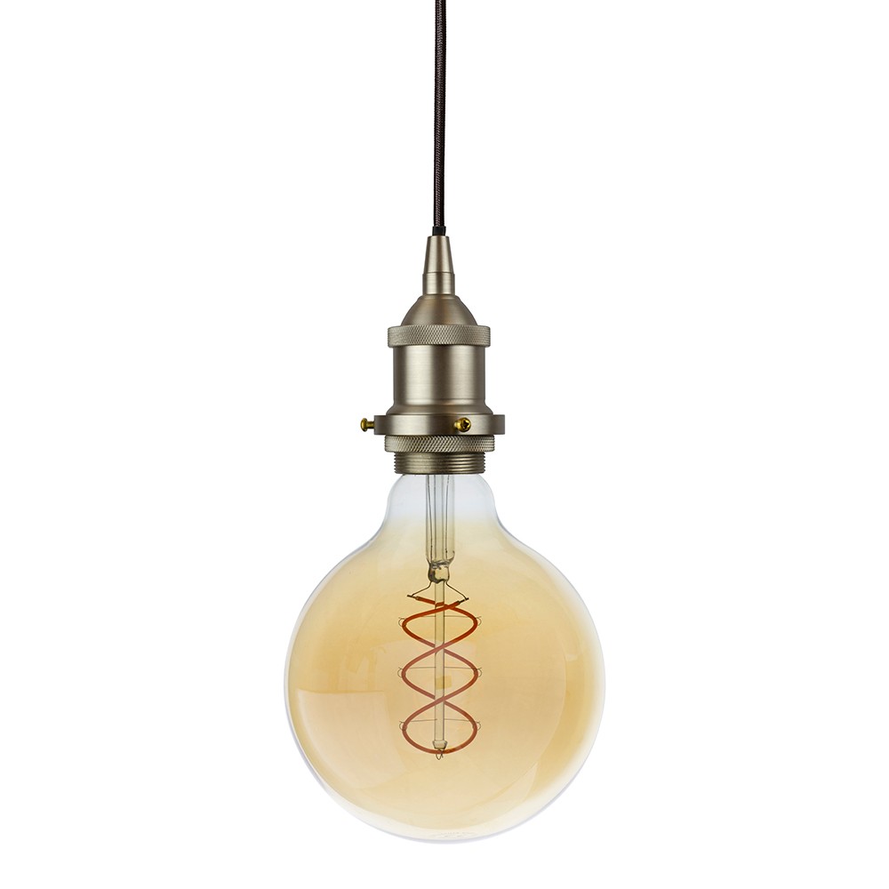 Led bulb with round outlet holder