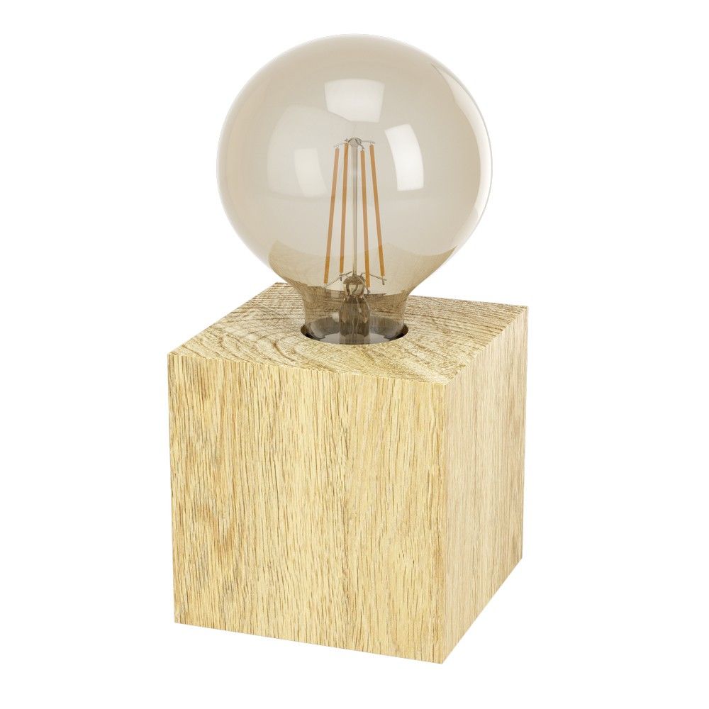 Eglo PRESTWICK 2 Natural Wooden Cube Table Light - Elesi