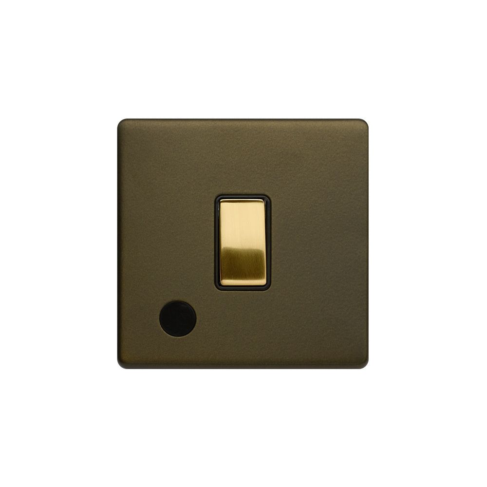 Soho Fusion Bronze And Brushed Brass 20a 1 Gang Dp Switch Flex Outlet