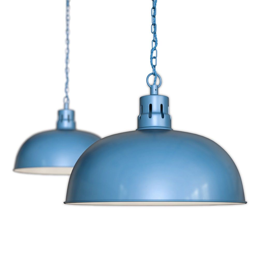 blue metal pendant light