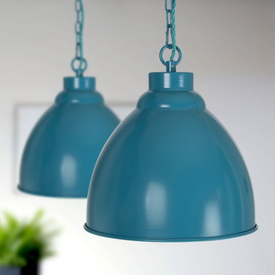 teal pendant lights