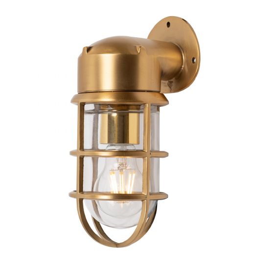 Brass Bathroom and Outside Wall Light | Kemp IP65 Rated Wall Light - Elesi