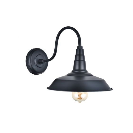 Argyll Industrial Wall Light Matt Black - Elesi